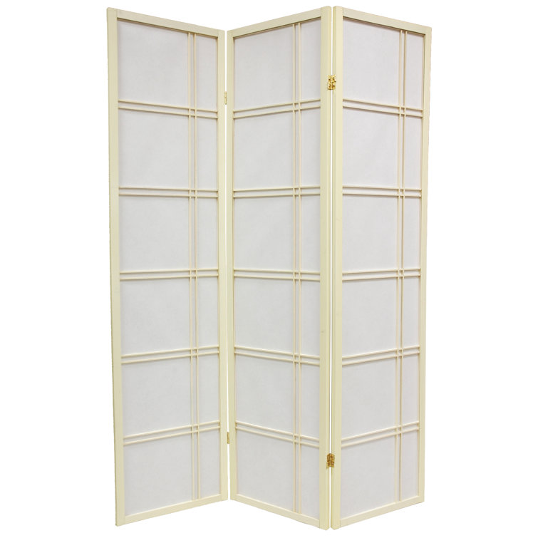 Ivory Shoji Rice Paper 3-Panel Folding Room Divider