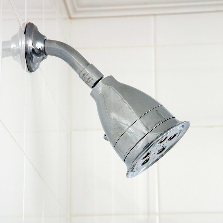 Polished Chrome Adjustable Shower Head with Filter and Jet Spray