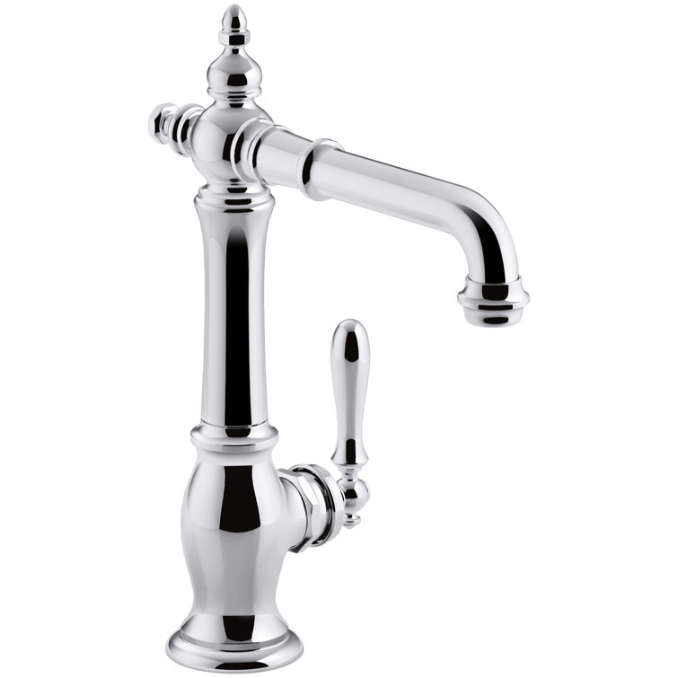 Polished Chrome Victorian-Style Single-Handle Bar Faucet