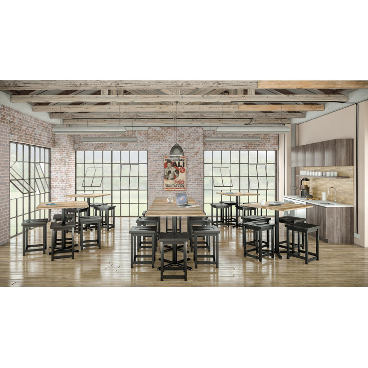 Urban Loft 42" Square Reclaimed Wood Counter Table in Natural Vintage