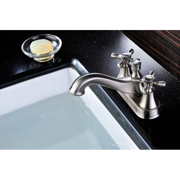 Major Centerset Dual-Handle Minimalist Bathroom Faucet in Brushed Nickel
