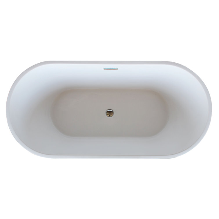 Dover Glossy White Freestanding Acrylic Soaking Bathtub