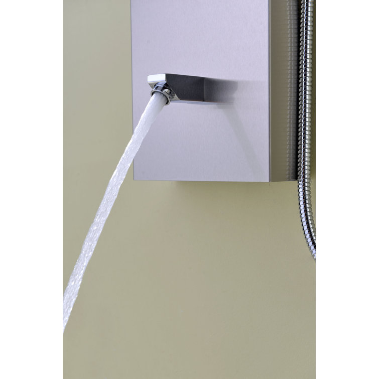 Echo 63.5'' Brushed Stainless Steel Shower Panel with Adjustable Jets