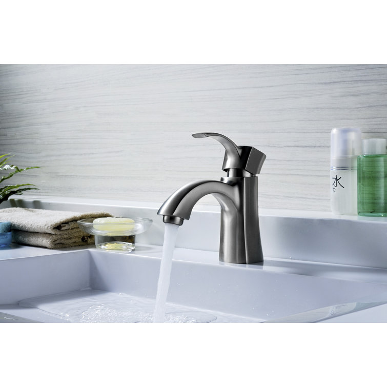Brushed Nickel Single-Handle Bathroom Faucet with Drain Assembly