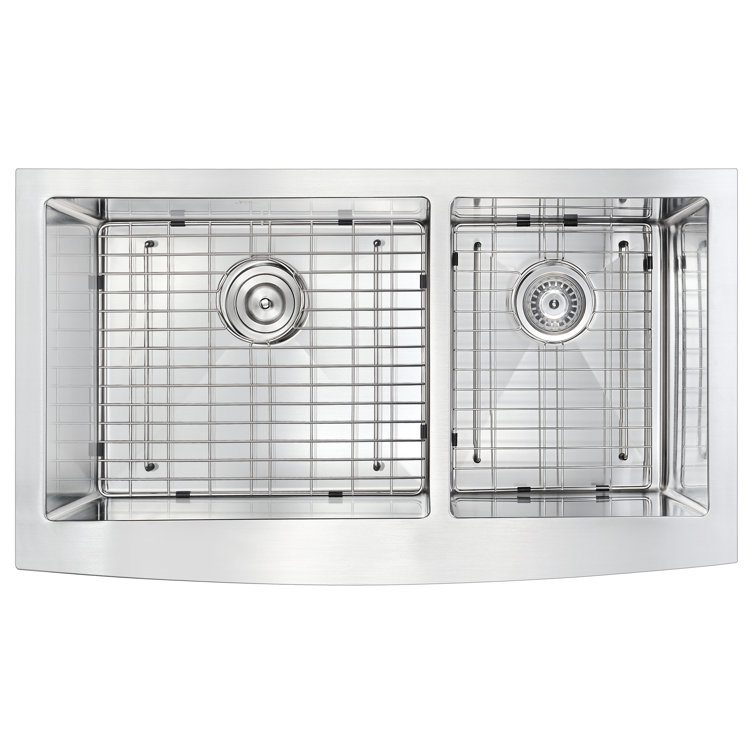 Elysian 33" Stainless Steel Double Bowl Farmhouse Sink