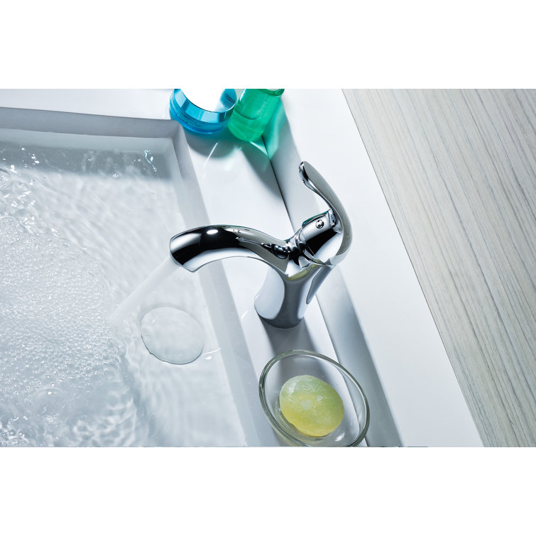 Clavier Polished Chrome Single-Handle Mid-Arc Bathroom Faucet