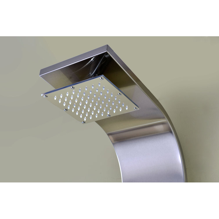 Echo 63.5'' Brushed Stainless Steel Shower Panel with Adjustable Jets