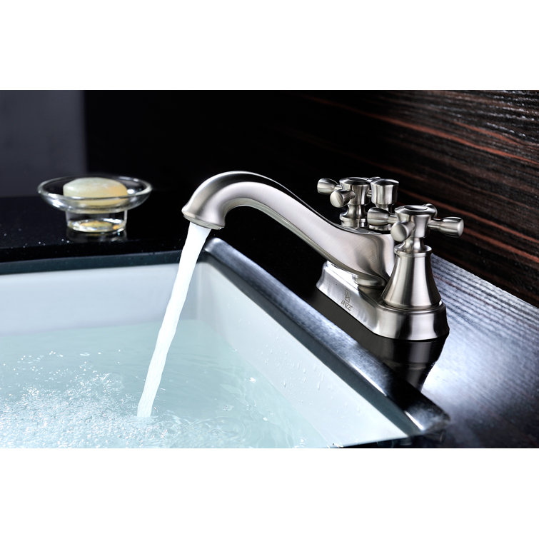 Major Centerset Dual-Handle Minimalist Bathroom Faucet in Brushed Nickel
