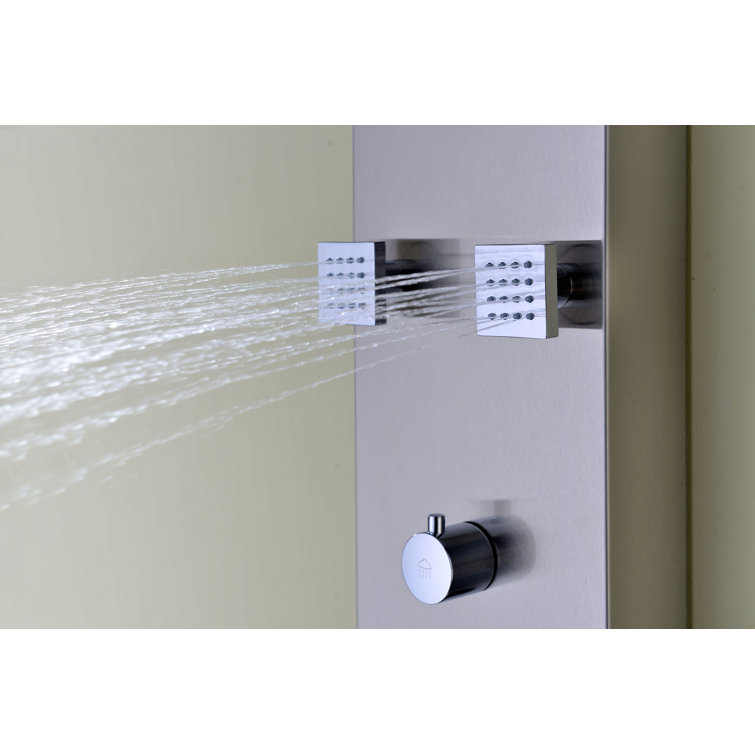 Echo 63.5'' Brushed Stainless Steel Shower Panel with Adjustable Jets