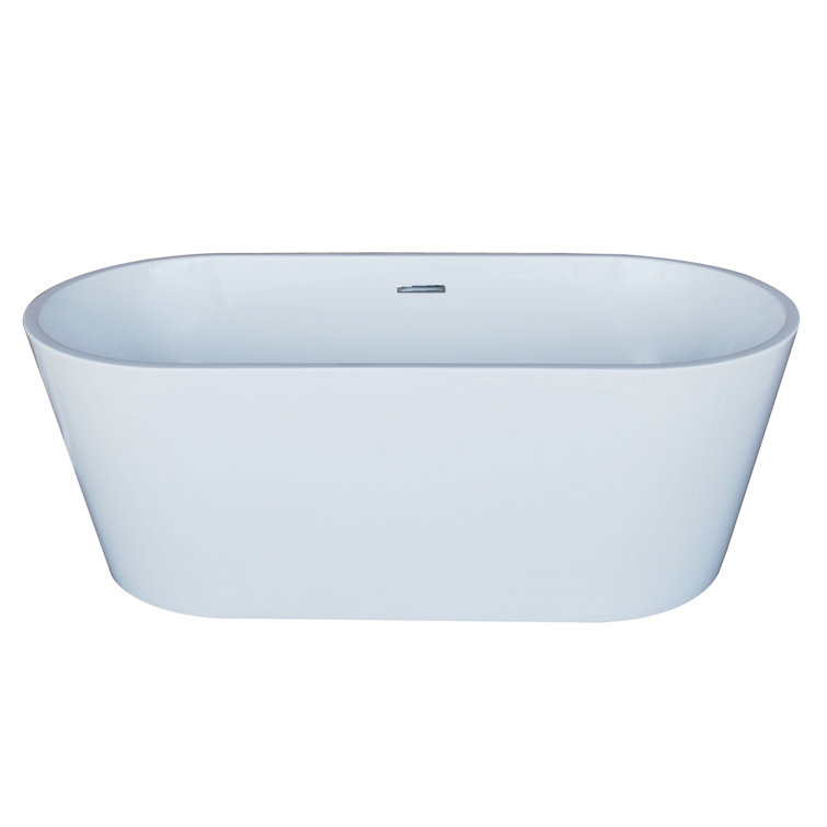 Dover Glossy White Freestanding Acrylic Soaking Bathtub