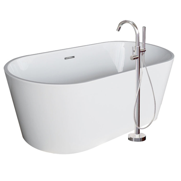 Brushed Nickel Freestanding Clawfoot Tub Faucet with Hand Shower