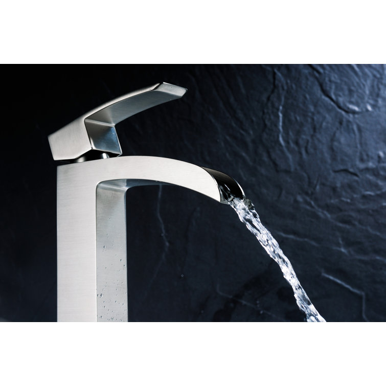 Minimalist Brushed Nickel Single-Handle Vessel Bathroom Faucet
