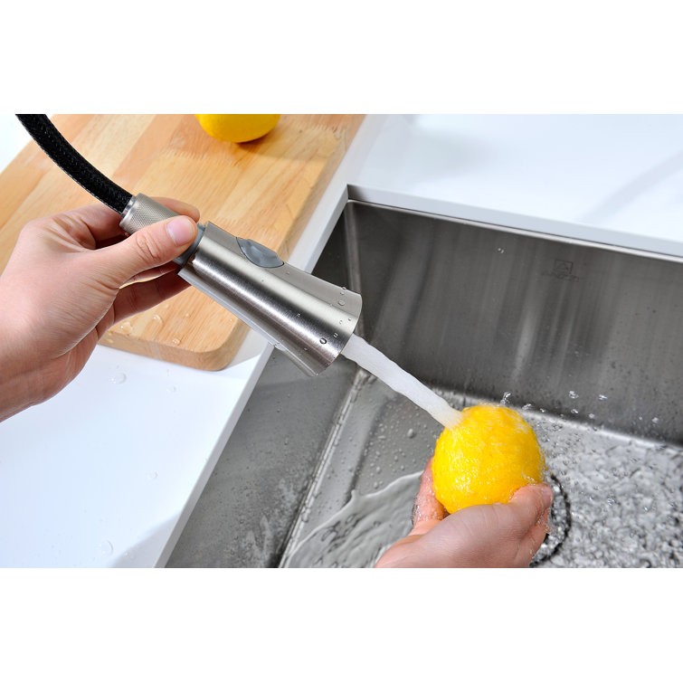 Polished Chrome Pull-Down Kitchen Faucet with Spray