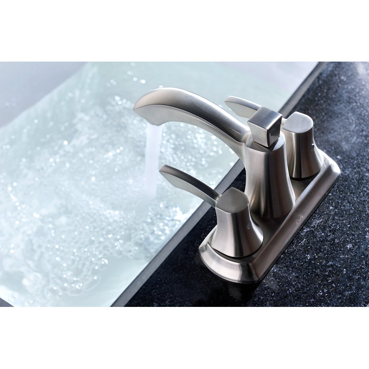 Brushed Nickel Dual Handle Centerset Bathroom Faucet