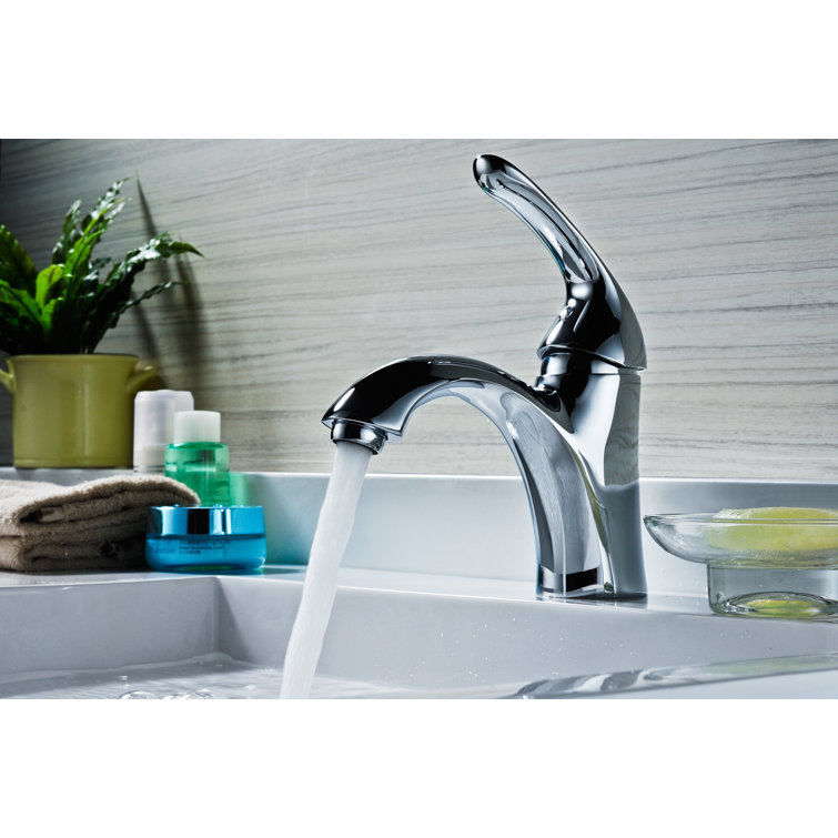 Clavier Polished Chrome Single-Handle Mid-Arc Bathroom Faucet