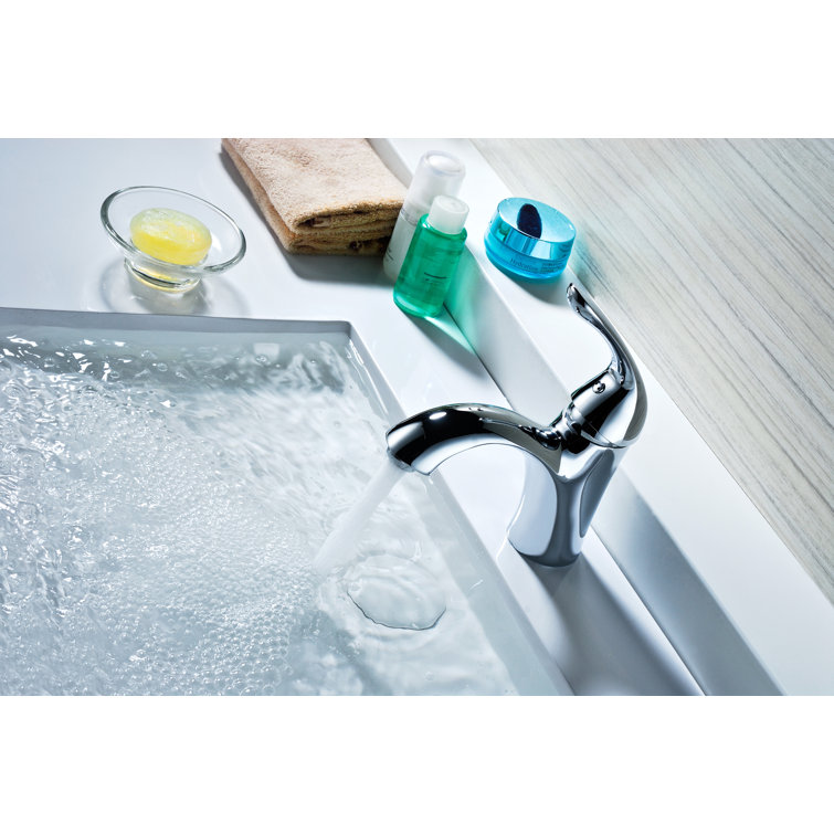 Clavier Polished Chrome Single-Handle Mid-Arc Bathroom Faucet