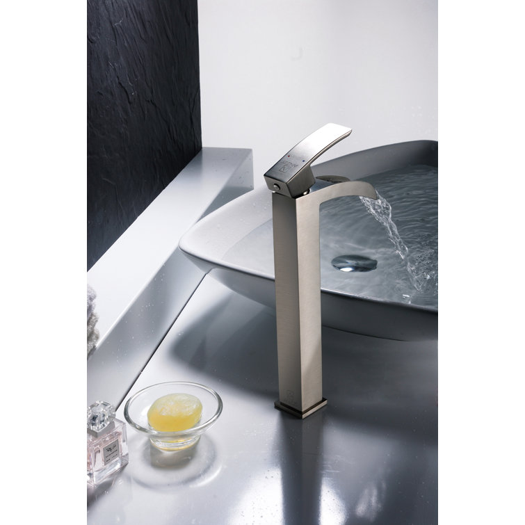 Minimalist Brushed Nickel Single-Handle Vessel Bathroom Faucet