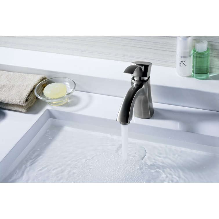 Brushed Nickel Single-Handle Bathroom Faucet with Drain Assembly