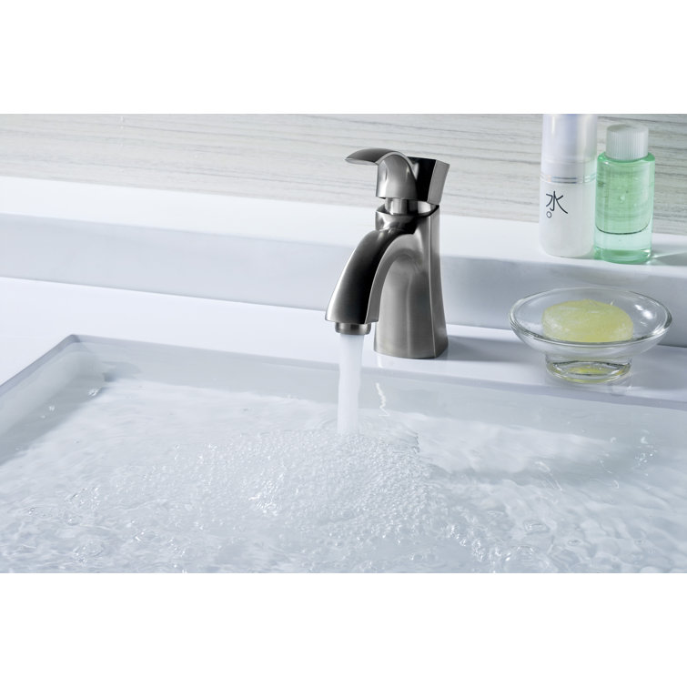 Brushed Nickel Single-Handle Bathroom Faucet with Drain Assembly