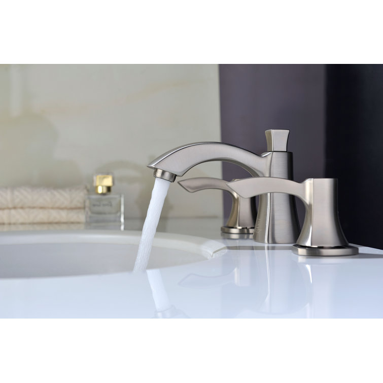 Sonata Traditional Brushed Nickel 2-Handle Mid-Arc Bathroom Faucet