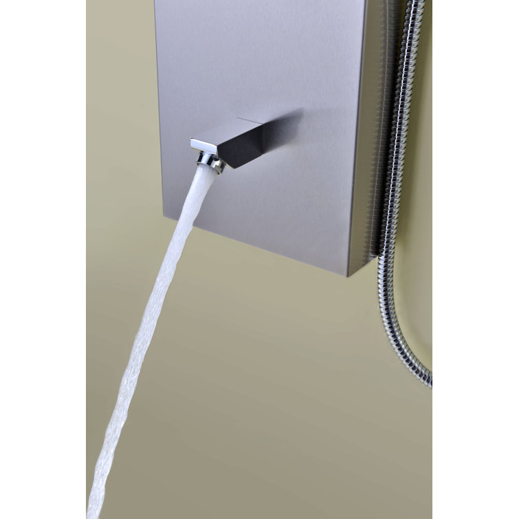 Echo 63.5'' Brushed Stainless Steel Shower Panel with Adjustable Jets