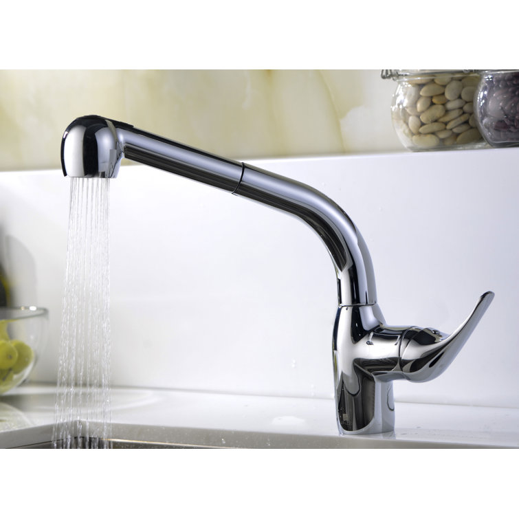 Chrome Single-Handle Pull-Out Spray Kitchen Faucet