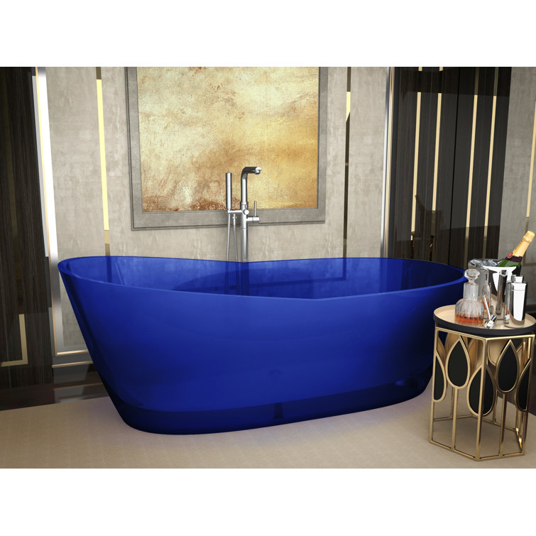 Regal Blue 71'' Freestanding Stone Soaking Bathtub