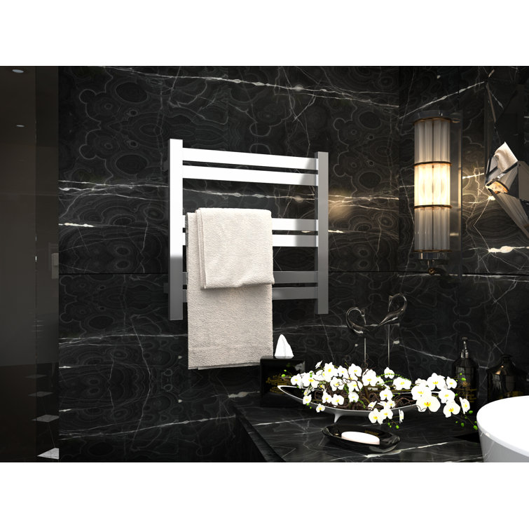 Polished Chrome 6-Bar Stainless Steel Wall Mounted Towel Warmer