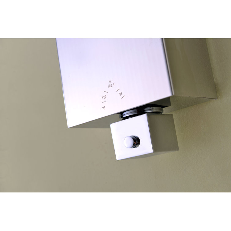 Polished Chrome Stainless Steel 59" Shower Panel with Jets and Handheld Wand