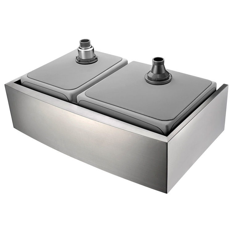 Elysian 36" Stainless Steel Farmhouse Double Bowl Kitchen Sink
