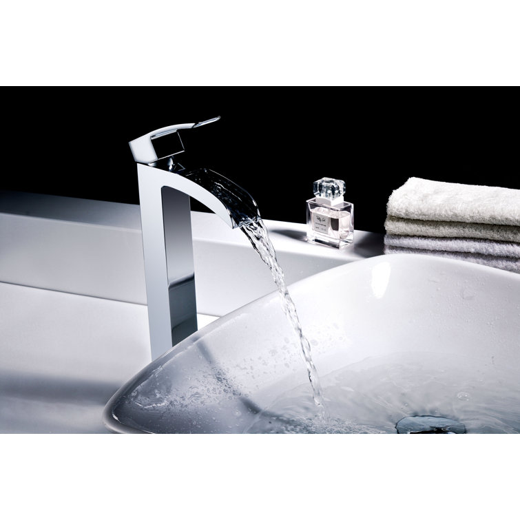 Lustrous Polished Chrome Single-Handle Vessel Bathroom Faucet