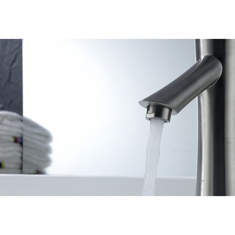 Brushed Nickel Single Handle Bathroom Faucet with Drain Assembly