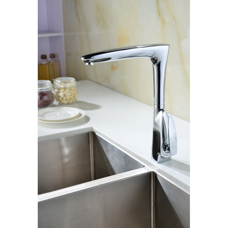 Polished Chrome Single Handle Kitchen Faucet with Pull-out Spray