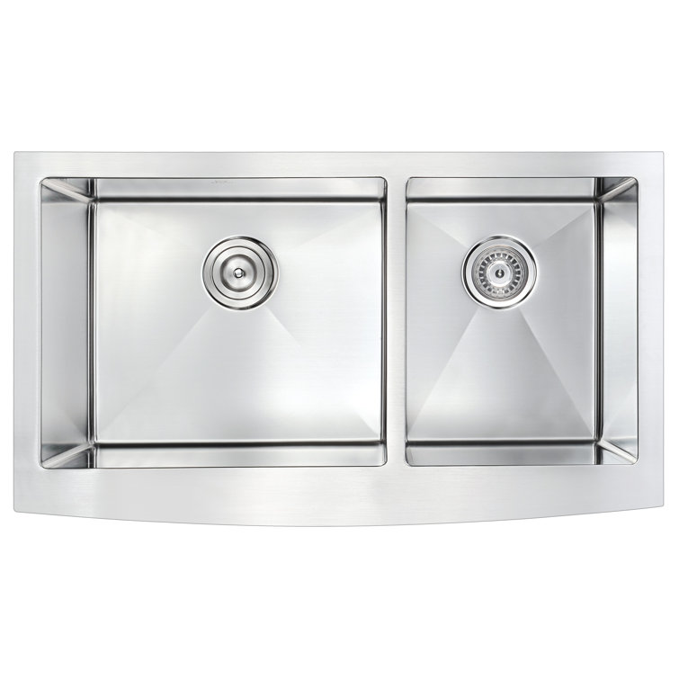 Elysian 33" Stainless Steel Double Bowl Farmhouse Sink