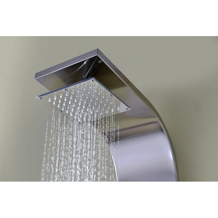 Echo 63.5'' Brushed Stainless Steel Shower Panel with Adjustable Jets