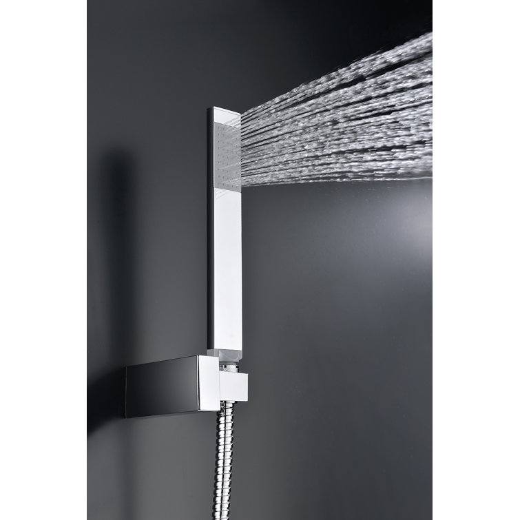 Polished Chrome Wall Mounted Rain Shower Faucet Set
