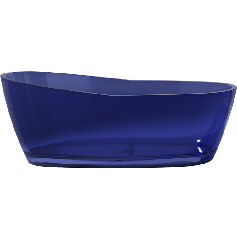 Regal Blue 71'' Freestanding Stone Soaking Bathtub