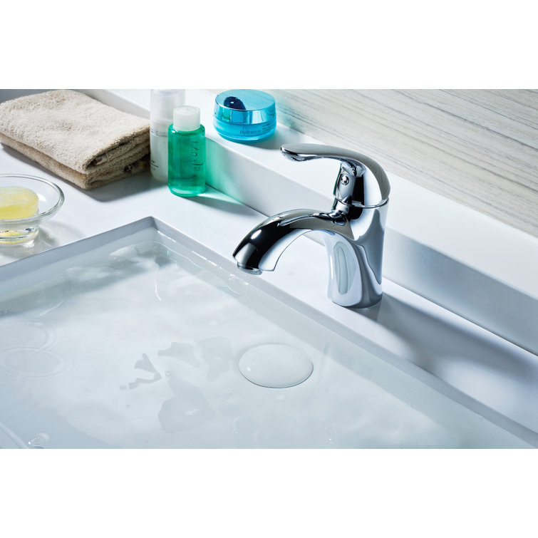 Clavier Polished Chrome Single-Handle Mid-Arc Bathroom Faucet