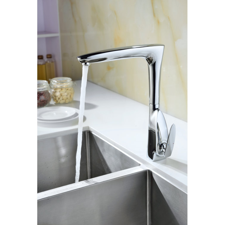 Polished Chrome Single Handle Kitchen Faucet with Pull-out Spray
