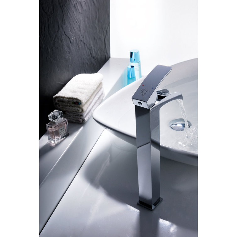 Lustrous Polished Chrome Single-Handle Vessel Bathroom Faucet