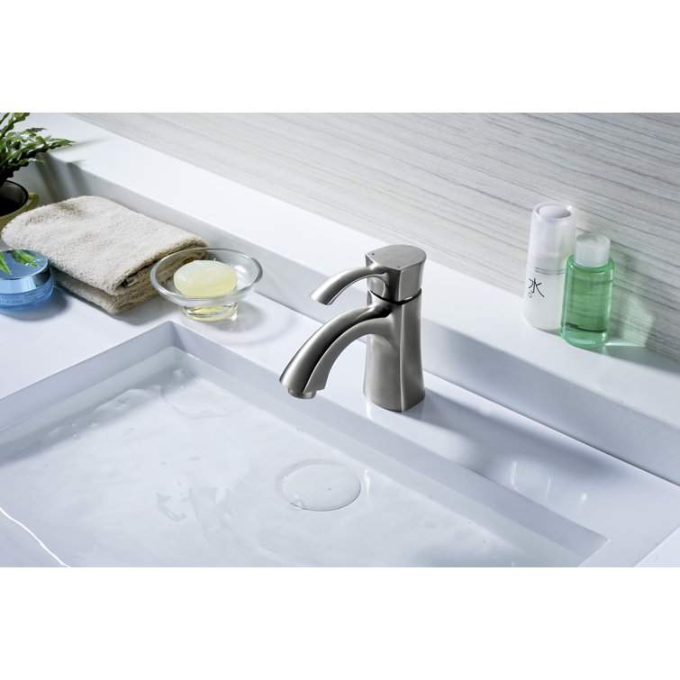 Brushed Nickel Single-Handle Bathroom Faucet with Drain Assembly