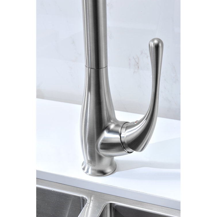 Polished Chrome Pull-Down Kitchen Faucet with Spray