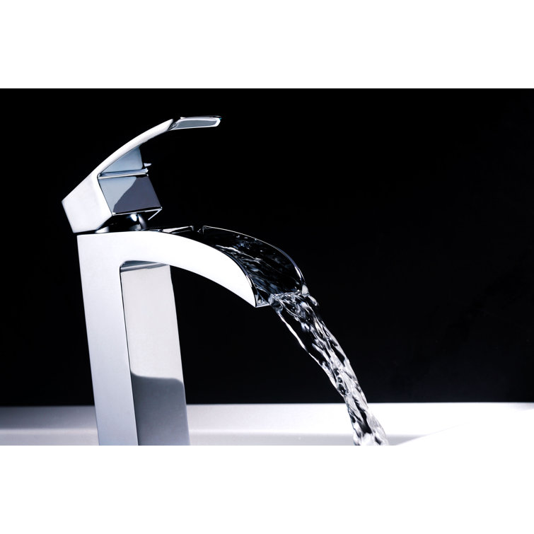 Lustrous Polished Chrome Single-Handle Vessel Bathroom Faucet