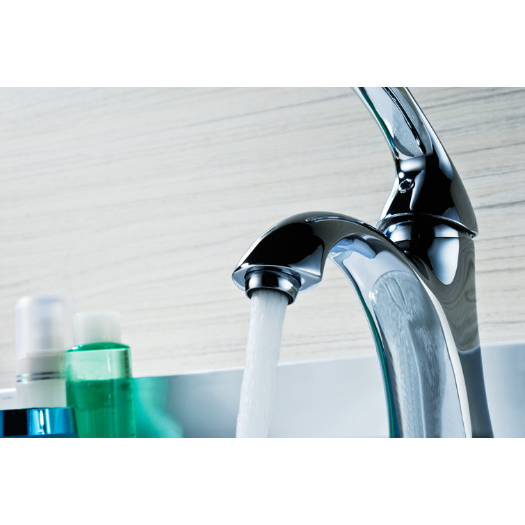 Clavier Polished Chrome Single-Handle Mid-Arc Bathroom Faucet