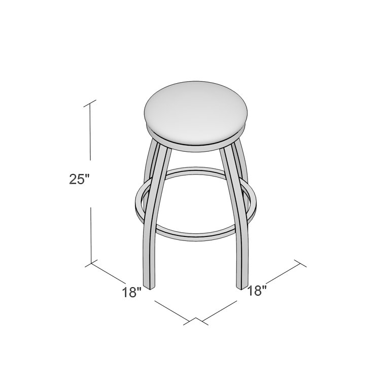 Anodized Nickel Swivel Counter Stool with Black Vinyl Seat