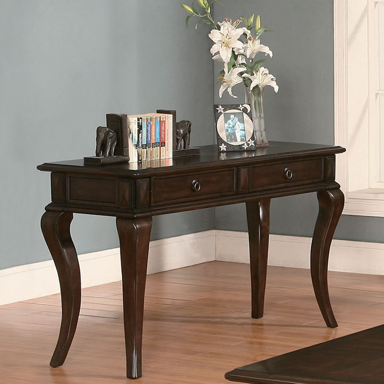 Walnut Brown Solid Wood and Metal 51'' Sofa Table with Storage