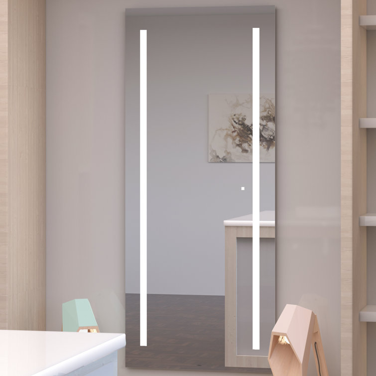 Modern Frameless Full Length Lighted Bathroom Mirror