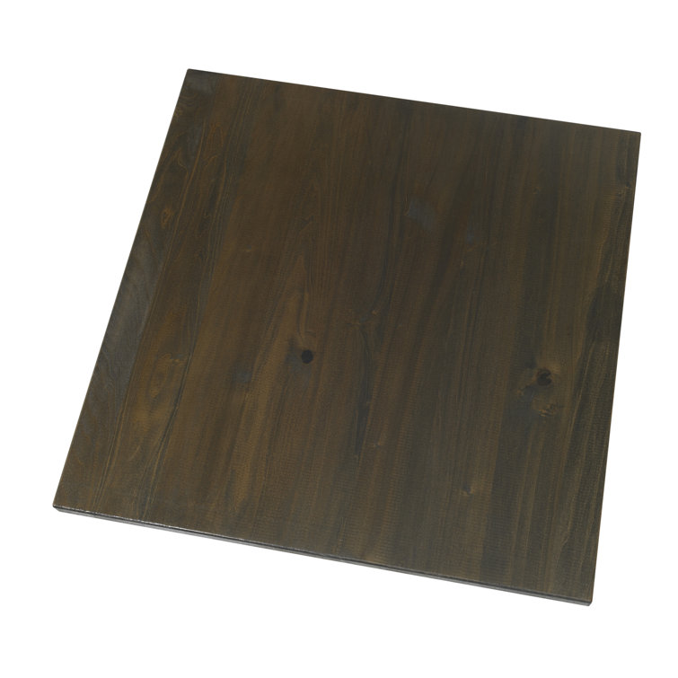 36" Square Reclaimed Oak Wood Dining Table with Metal Pedestal Base