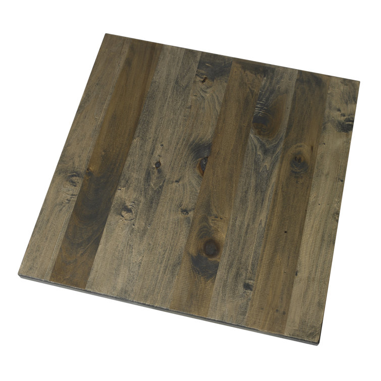 Square Walnut Reclaimed Wood Dining Table with Metal Pedestal Base