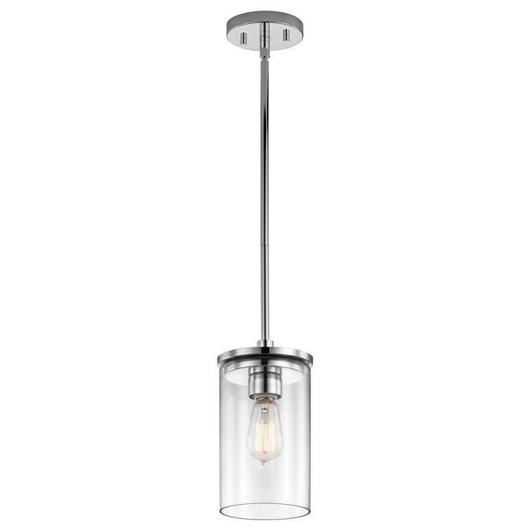Crosby Mini 6" Black Steel Pendant with Clear Glass Shade